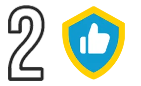 Illustration of a shield with thumbs up