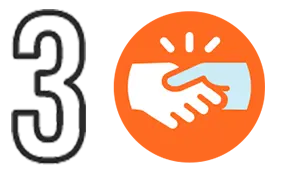 illustration of a circle with two hands shaking