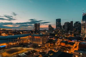 The Nashville City skyline at dawn